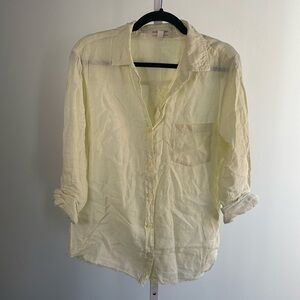 Cloth & Stone Anthropologie Yellow Linen Button Down